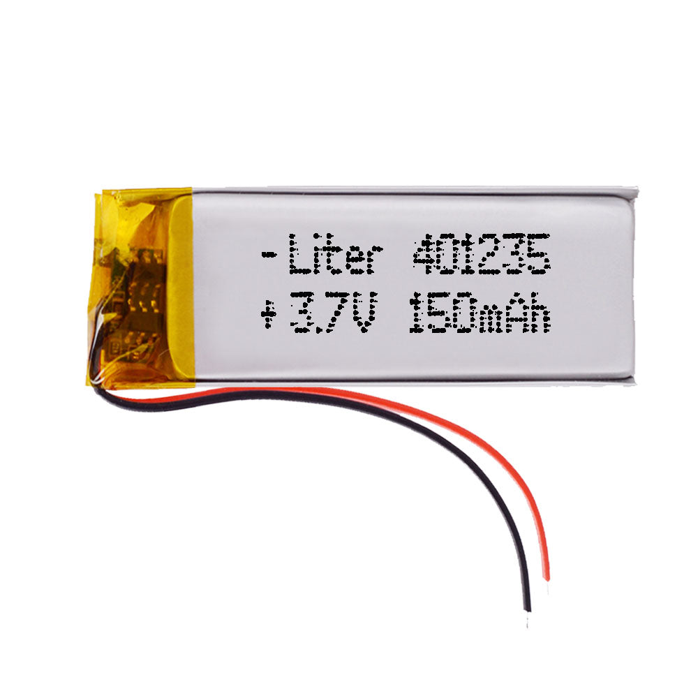 Batería 401235 LiPo 3.7V 150mAh 0.555Wh 1S 5C Liter Energy Battery para Electrónica Recargable teléfono portátil vídeo smartwatch reloj GPS - No apta para Radio Control 37x12x4mm (150mAh|401235)