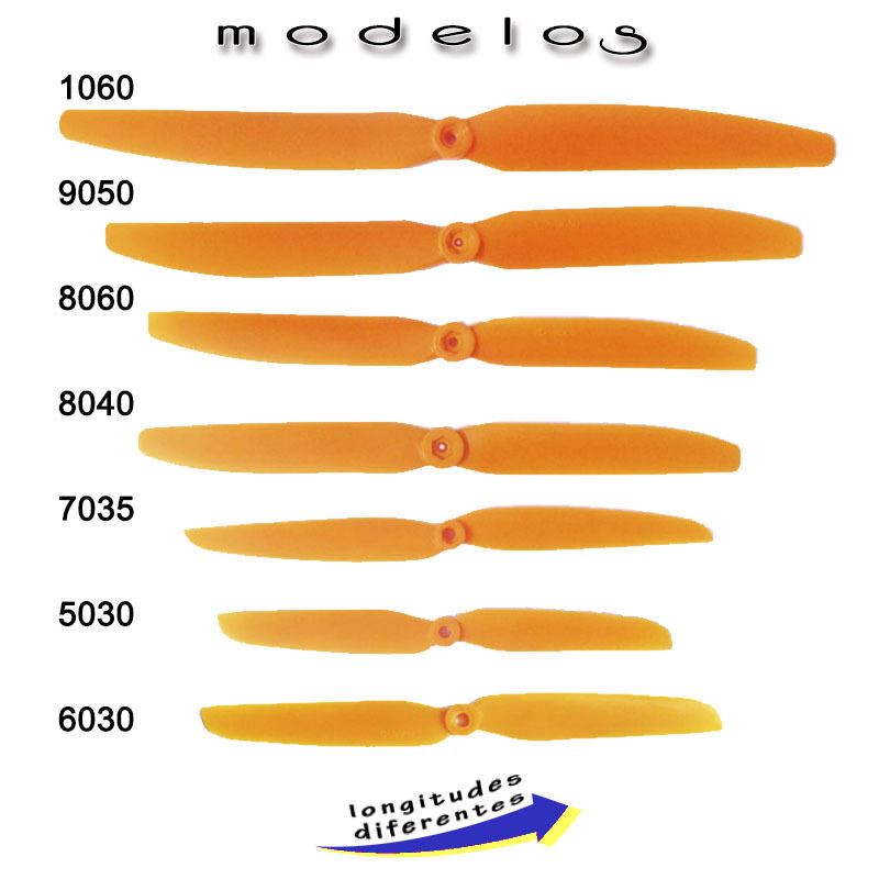 Gemfan Hélice Naranja CCW 1060 9050 8060 8040 7035 5030 6030 ZMR250 QAV250 240