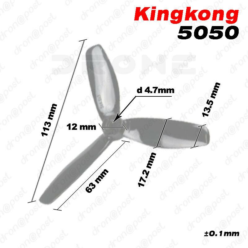 Hélices Tripales Kingkong 5045 Pour Drone FPV - 5x4.5x3, Longueur 111 Mm, Neuve Sous Emballage