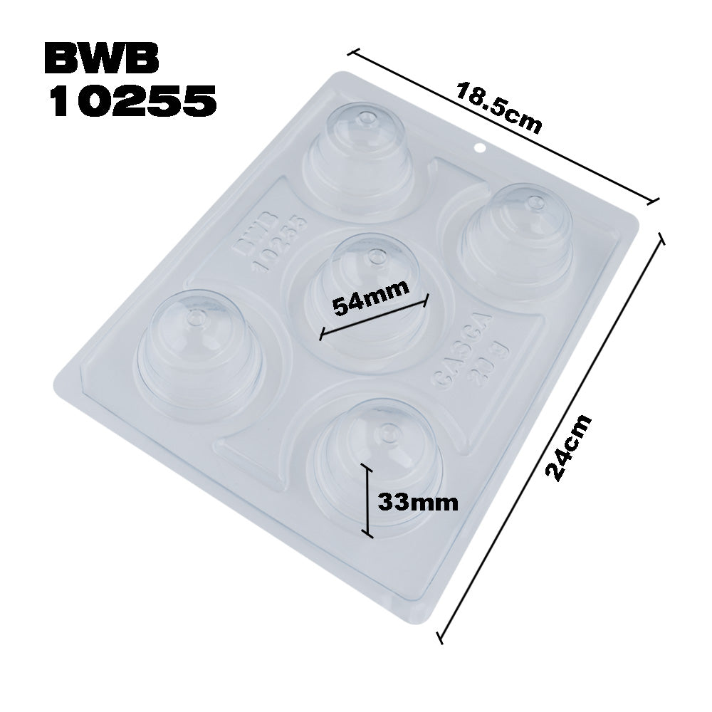 BWB 10255 Molde Cápsula de café Especial 3 partes Forma con silicona para chocolate caliente de 5 Cavidades de 20-60g Plástico PET Tridimensional Accesorios y utensilios reposteria