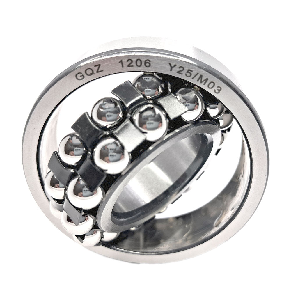 GQZ Bearing 1206 Rodamiento de bolas autoalineables de doble hilera 30x62x16mm Double Row Self-Aligning Ball Bearings de alta precisión de Metal para bricolaje mecánico Peso 0.266kg|1206