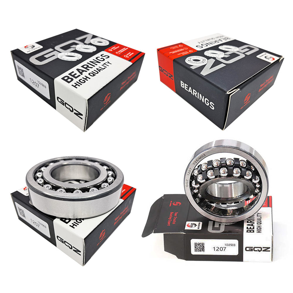 GQZ Bearing 1207 Rodamiento de bolas autoalineables de doble hilera 35x72x17mm Double Row Self-Aligning Ball Bearings de alta precisión de Metal para bricolaje mecánico Peso 0.319kg|1207
