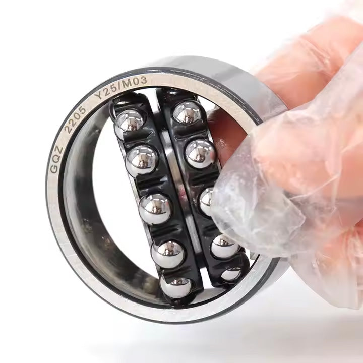 GQZ Bearing 2205 Rodamiento de bolas autoalineables de doble hilera 25x52x18mm Double Row Self-Aligning Ball Bearings de alta precisión de Metal para bricolaje mecánico Peso 0.176kg|2205