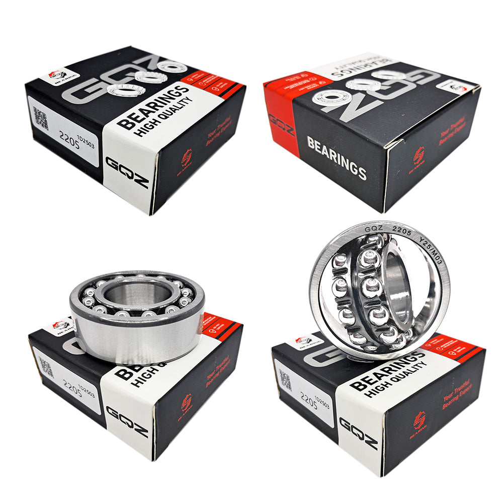 GQZ Bearing 2205 Rodamiento de bolas autoalineables de doble hilera 25x52x18mm Double Row Self-Aligning Ball Bearings de alta precisión de Metal para bricolaje mecánico Peso 0.176kg|2205