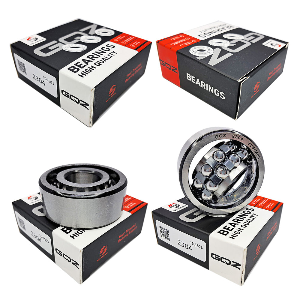 GQZ Bearing 2304 Rodamiento de bolas autoalineables de doble hilera 20x52x21mm Double Row Self-Aligning Ball Bearings de alta precisión de Metal para bricolaje mecánico Peso 0.213kg|2304