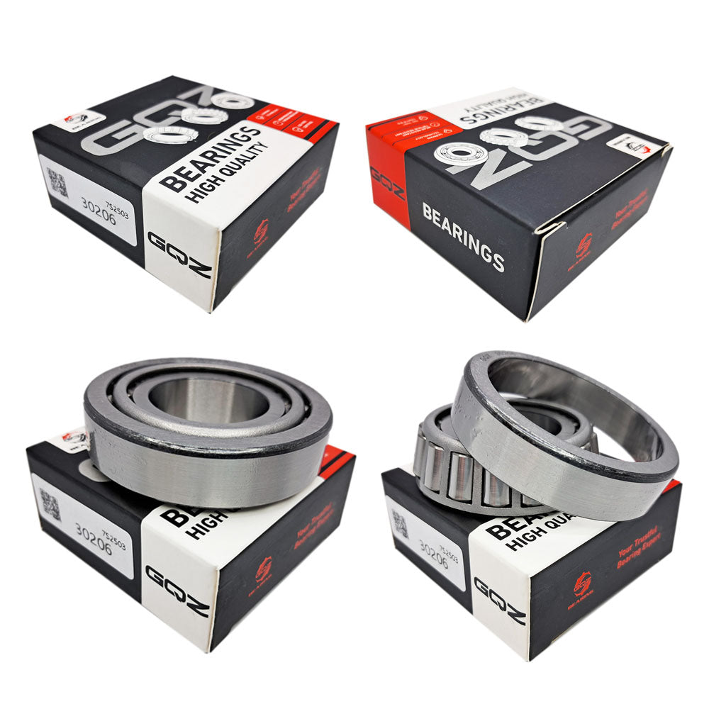 GQZ Bearing 30206 Rodamiento de cono y copa de rodillos cónicos 30x62x17.25mm Tapered Roller Bearing de alta precisión de Metal para bricolaje y dispositivos mecánicos Peso 0.23kg |30206