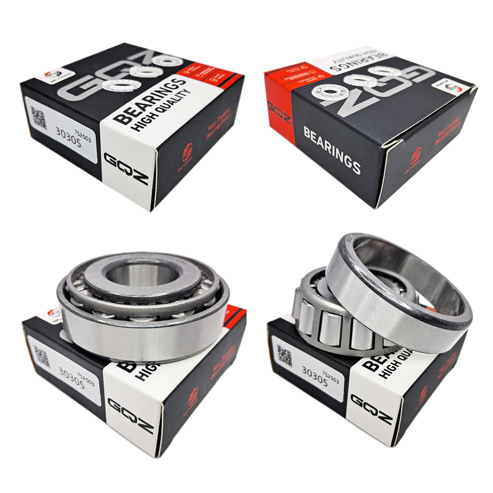 GQZ Bearing 30305 Rodamiento de cono y copa de rodillos cónicos 25x62x18.25mm Tapered Roller Bearing de alta precisión de Metal para bricolaje y dispositivos mecánicos Peso 0.261kg|30305