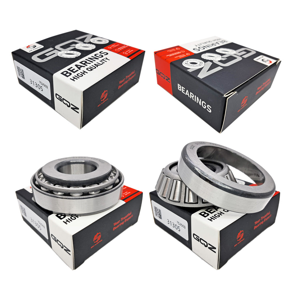 GQZ Bearing 31305 Rodamiento de cono y copa de rodillos cónicos 25x62x18.25mm Tapered Roller Bearing de alta precisión de Metal para bricolaje y dispositivos mecánicos Peso 0.262kg|31305