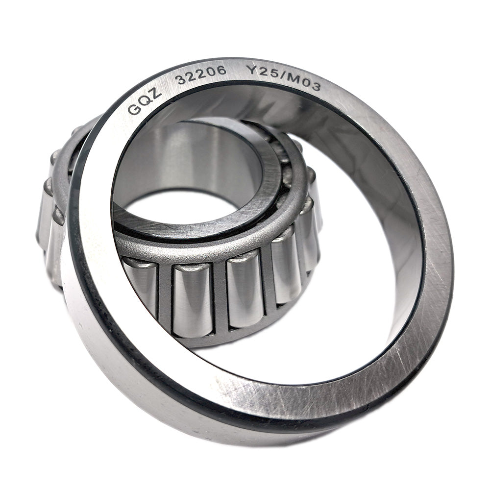 GQZ Bearing 32206 Rodamiento de cono y copa de rodillos cónicos 30x62x21.25mm Tapered Roller Bearing de alta precisión de Metal para bricolaje y dispositivos mecánicos Peso 0.286kg|32206