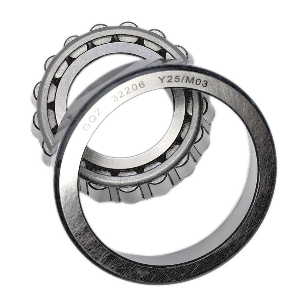 GQZ Bearing 32206 Rodamiento de cono y copa de rodillos cónicos 30x62x21.25mm Tapered Roller Bearing de alta precisión de Metal para bricolaje y dispositivos mecánicos Peso 0.286kg|32206