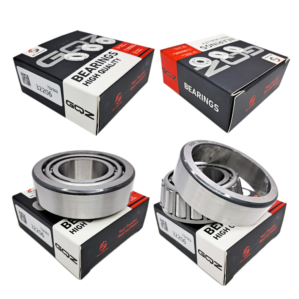 GQZ Bearing 32206 Rodamiento de cono y copa de rodillos cónicos 30x62x21.25mm Tapered Roller Bearing de alta precisión de Metal para bricolaje y dispositivos mecánicos Peso 0.286kg|32206