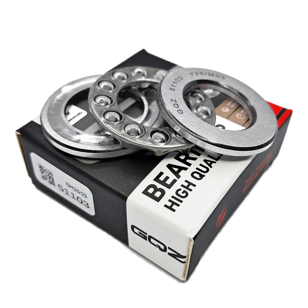 GQZ Bearing 51103 Rodamiento rígido axial de bolas 17x30x9mm Axial Ball Thrust Bearing rodamiento de bolas de empuje, rodamiento axial plano de vía convexa Peso 0.025kg |51103