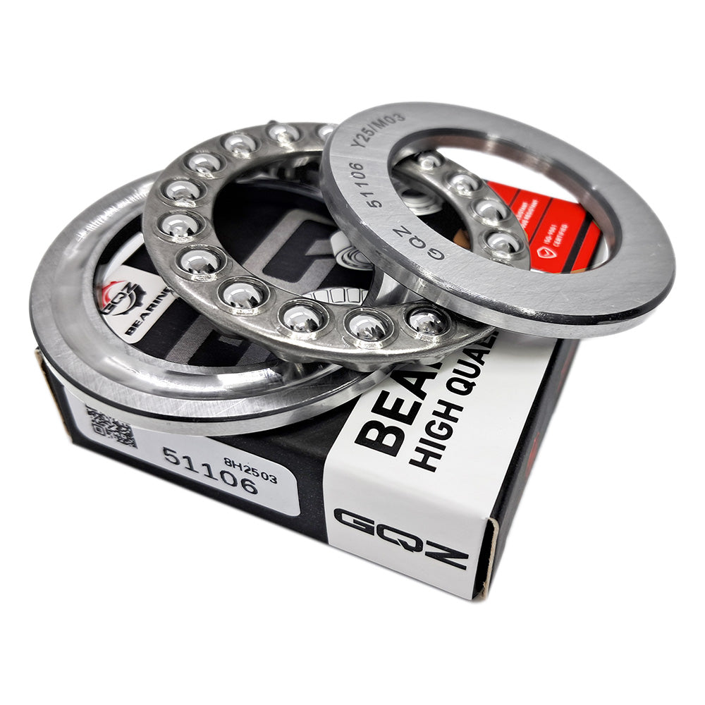 GQZ Bearing 51106 Rodamiento rígido axial de bolas 30x47x11mm Axial Ball Thrust Bearing rodamiento de bolas de empuje, rodamiento axial plano de vía convexa Peso 0.065kg |51106