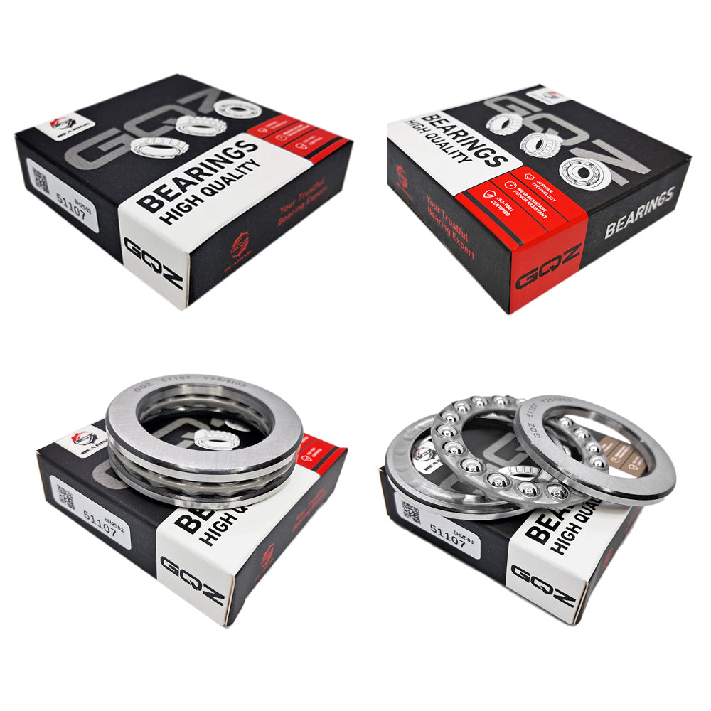 GQZ Bearing 51107 Rodamiento rígido axial de bolas 35x52x12mm Axial Ball Thrust Bearing rodamiento de bolas de empuje, rodamiento axial plano de vía convexa Peso 0.081kg |51107