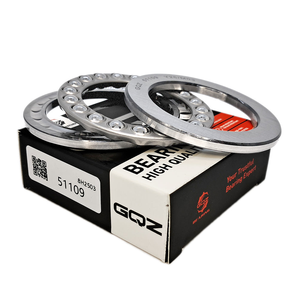 GQZ Bearing 51109 Rodamiento rígido axial de bolas 45x65x14mm Axial Ball Thrust Bearing rodamiento de bolas de empuje, rodamiento axial plano de vía convexa Peso 0.14kg |51109