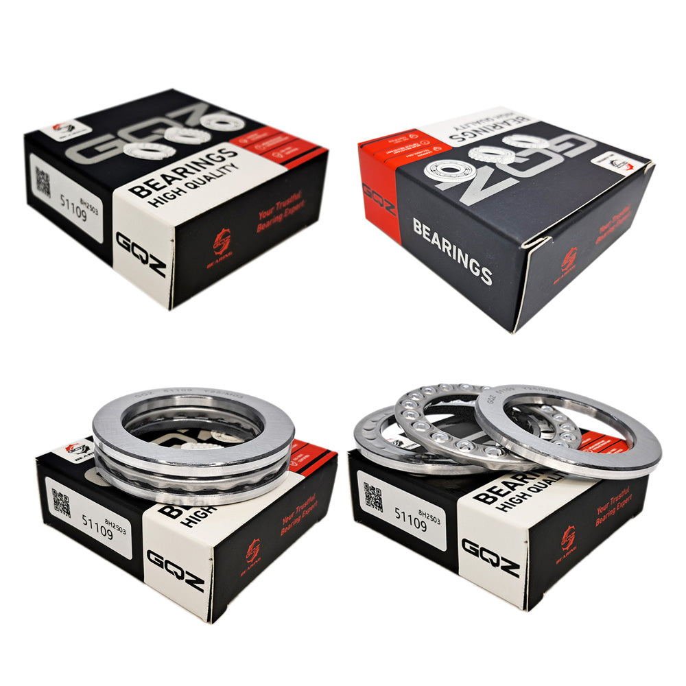 GQZ Bearing 51109 Rodamiento rígido axial de bolas 45x65x14mm Axial Ball Thrust Bearing rodamiento de bolas de empuje, rodamiento axial plano de vía convexa Peso 0.14kg |51109