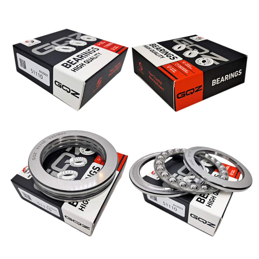 GQZ Bearing 51110 Rodamiento rígido axial de bolas 50x70x14mm Axial Ball Thrust Bearing rodamiento de bolas de empuje, rodamiento axial plano de vía convexa Peso 0.148kg |51110