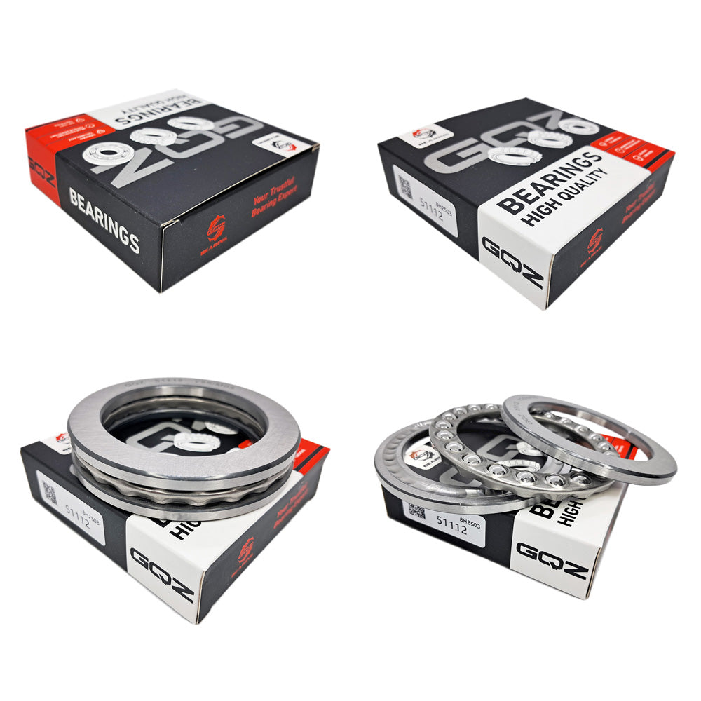 GQZ Bearing 51112 Rodamiento rígido axial de bolas 60x85x17mm Axial Ball Thrust Bearing rodamiento de bolas de empuje, rodamiento axial plano de vía convexa Peso 0.284kg |51112