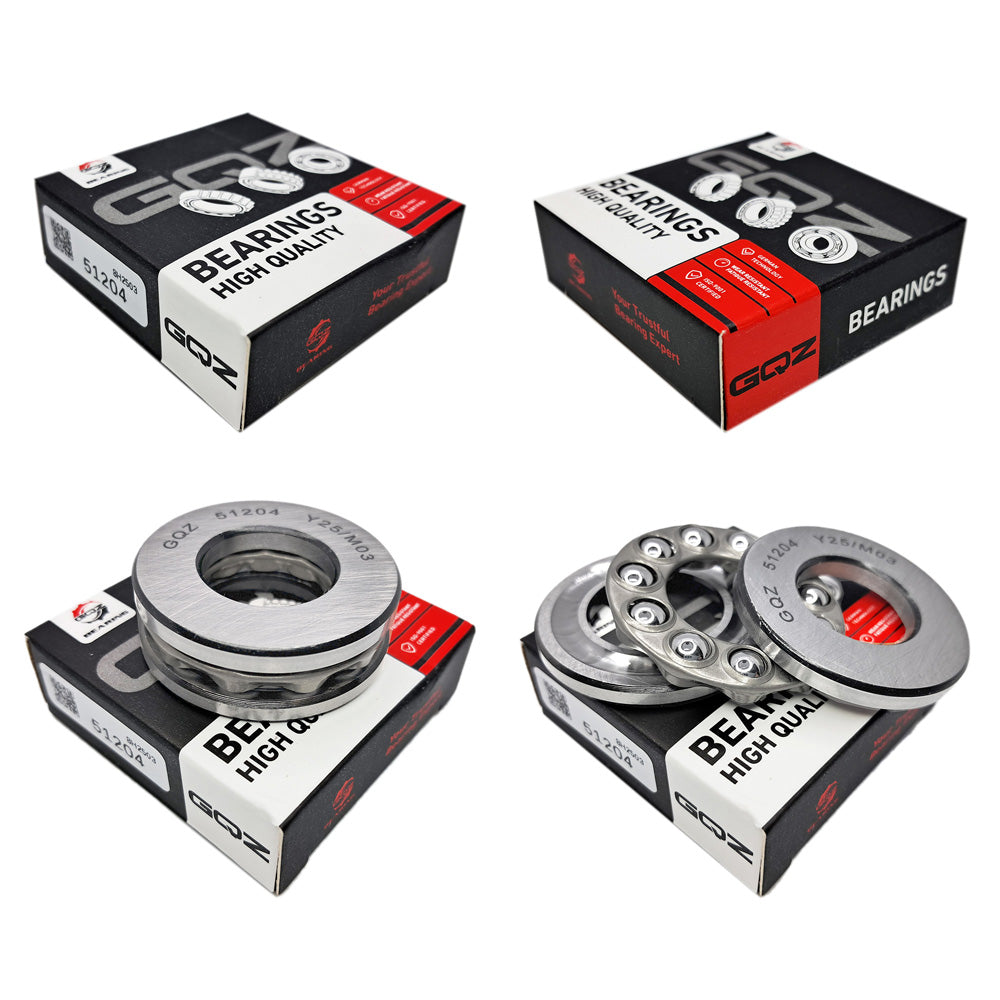 GQZ Bearing 51204 Rodamiento rígido axial de bolas 20x40x14mm Axial Ball Thrust Bearing rodamiento de bolas de empuje, rodamiento axial plano de vía convexa Peso 0.077kg |51204