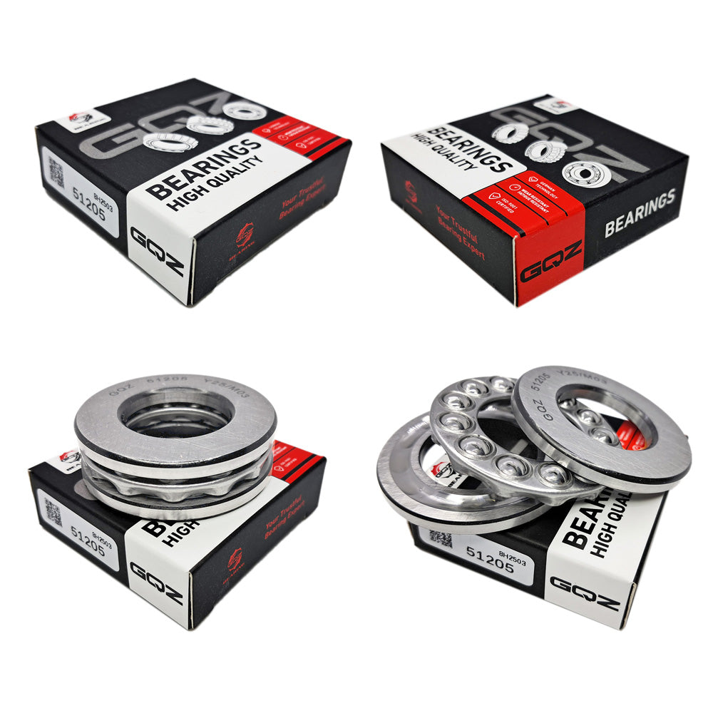 GQZ Bearing 51205 Rodamiento rígido axial de bolas 25x47x15mm Axial Ball Thrust Bearing rodamiento de bolas de empuje, rodamiento axial plano de vía convexa Peso 0.107kg |51205
