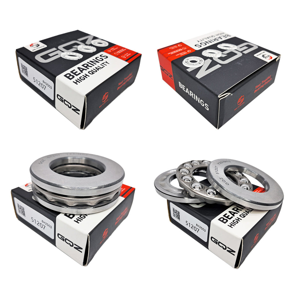 GQZ Bearing 51207 Rodamiento rígido axial de bolas 35x62x18mm Axial Ball Thrust Bearing rodamiento de bolas de empuje, rodamiento axial plano de vía convexa Peso 0.21kg |51207