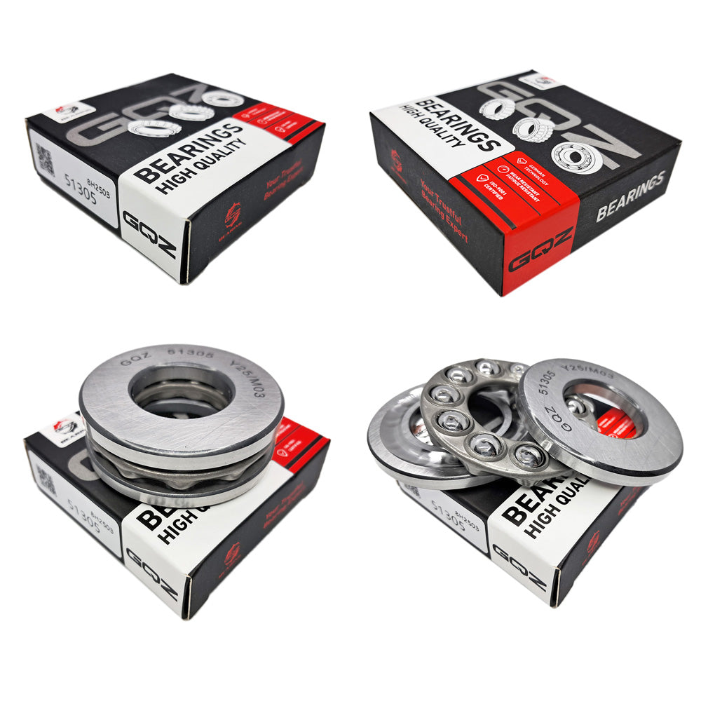 GQZ Bearing 51305 Rodamiento rígido axial de bolas 25x52x18mm Axial Ball Thrust Bearing rodamiento de bolas de empuje, rodamiento axial plano de vía convexa Peso 0.166kg |51305