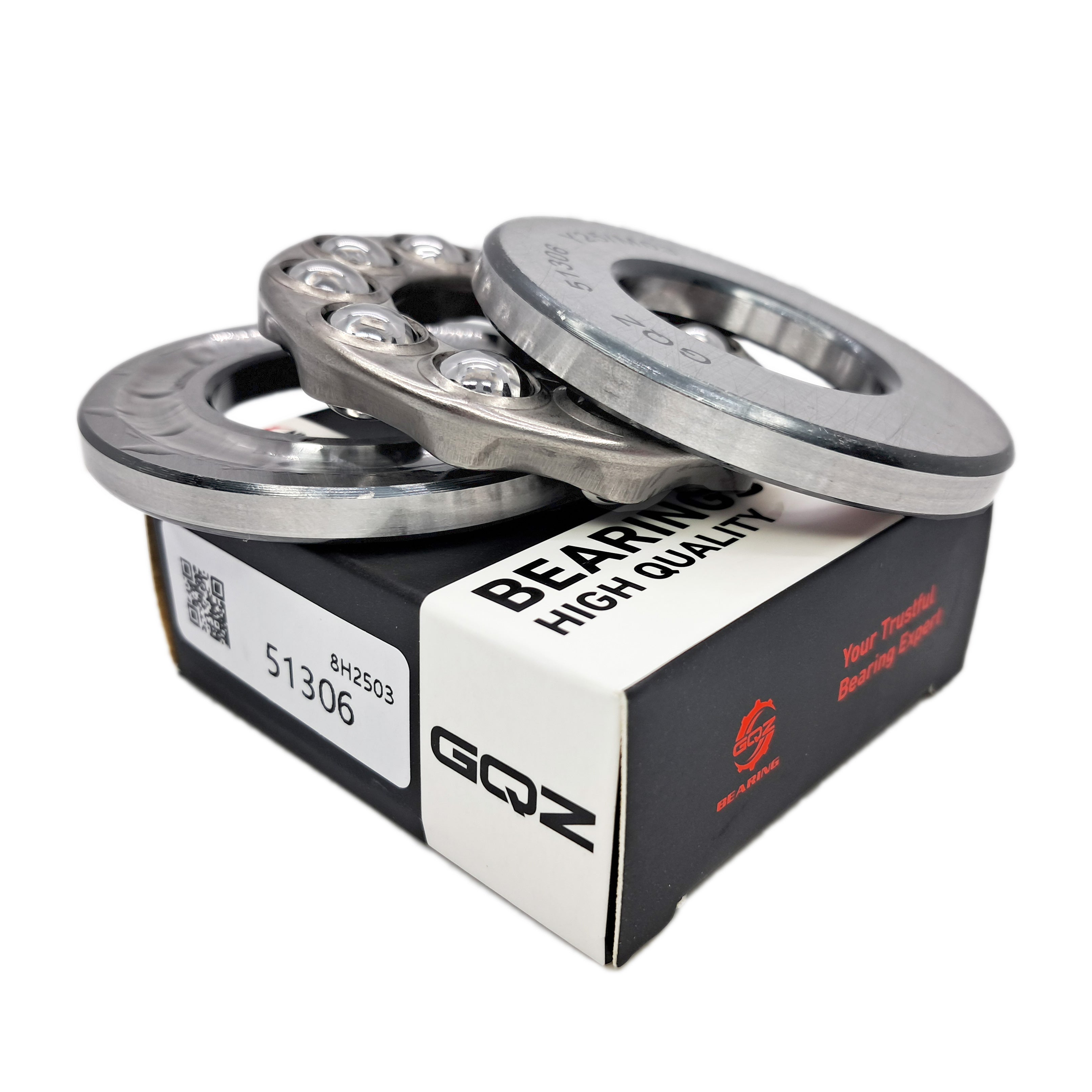 GQZ Bearing 51306 Rodamiento rígido axial de bolas 30x60x21mm Axial Ball Thrust Bearing rodamiento de bolas de empuje, rodamiento axial plano de vía convexa Peso 0.259kg |51306