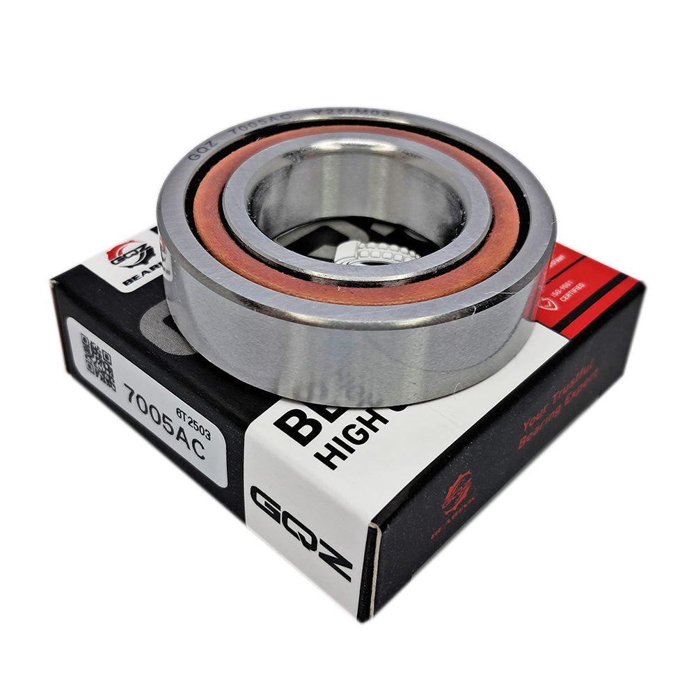 GQZ Bearing 7005AC Rodamiento de bolas de contacto angular 25x47x12mm Angular Contact Bearing Speed de una sola fila para bricolaje y dispositivos mecánicos diversos Peso 0.074kg |7005AC