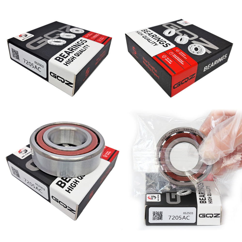GQZ Bearing 7205AC Rodamiento de bolas de contacto angular 25x52x15mm Angular Contact Bearing Speed de una sola fila para bricolaje y dispositivos mecánicos diversos Peso 0.13kg |7205AC