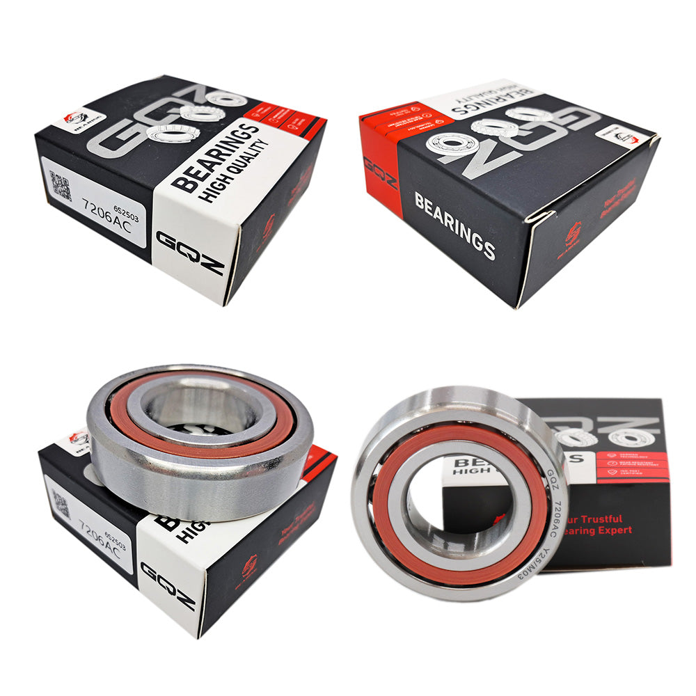 GQZ Bearing 7206AC Rodamiento de bolas de contacto angular 30x62x16mm Angular Contact Bearing Speed de una sola fila para bricolaje y dispositivos mecánicos diversos Peso 0.2kg |7206AC
