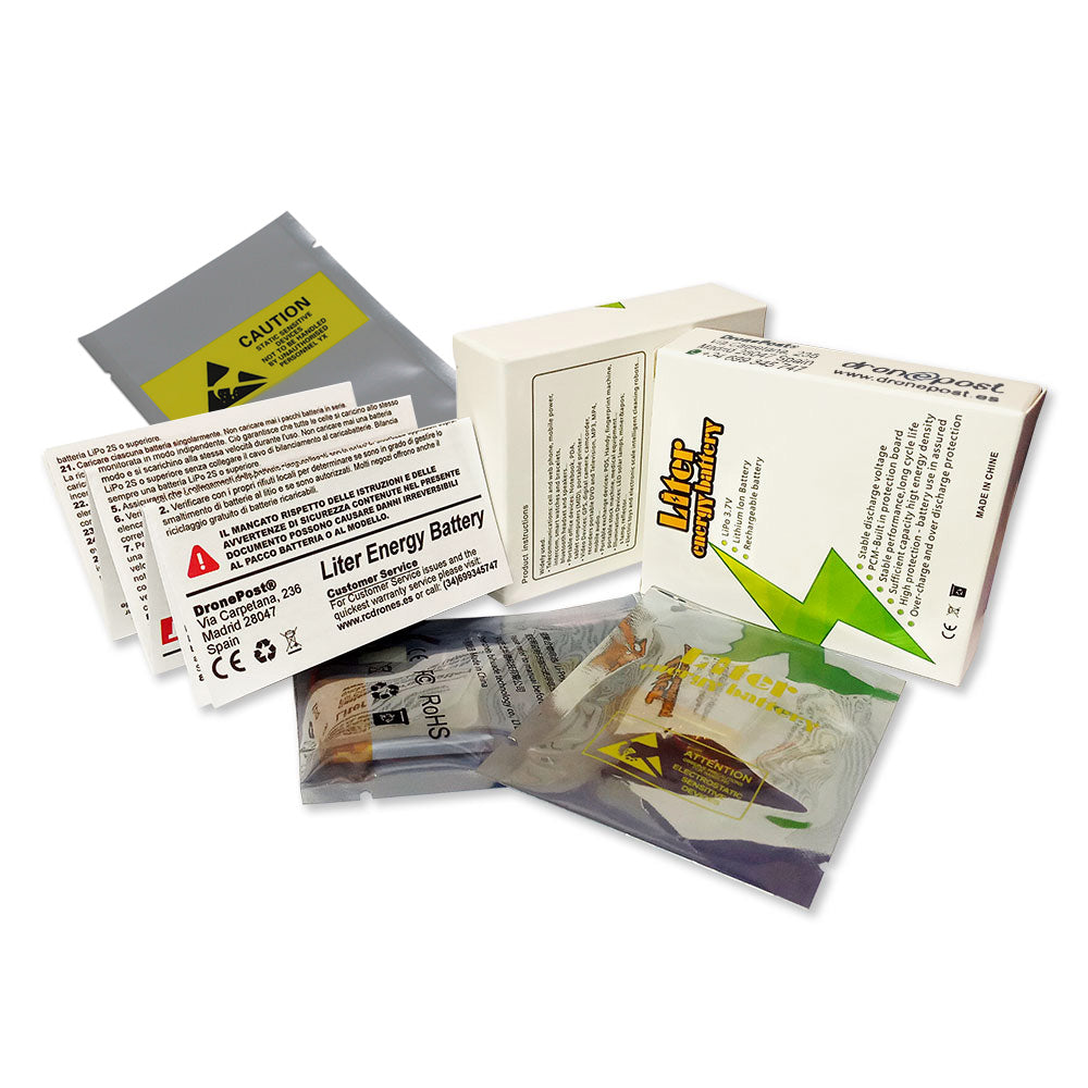 Batería 402530 LiPo 3.7V 300mAh 1.11Wh 1S 5C Liter Energy Battery para Electrónica Recargable teléfono portátil vídeo smartwatch Reloj GPS - No Apta para Radio Control 32x25x4mm (300mAh|402530)