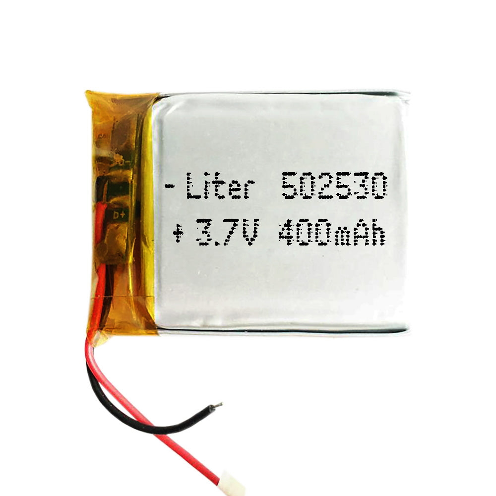 Batería 502530 LiPo 3.7V 400mAh 1.48Wh 1S 5C Liter Energy Battery para Electrónica Recargable teléfono portátil vídeo smartwatch Reloj GPS - No Apta para Radio Control 42x20x5mm (400mAh|502530)