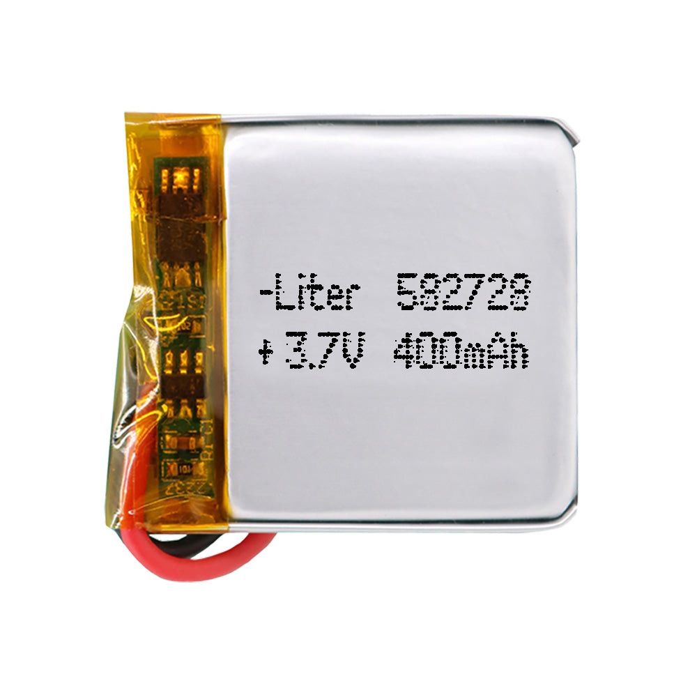 Batería 582728 LiPo 3.7V 400mAh 1.48Wh 1S 5C Liter Energy Battery para Electrónica Recargable teléfono portátil vídeo smartwatch Reloj GPS - No Apta para Radio Control 30x27x6mm (400mAh|582728)