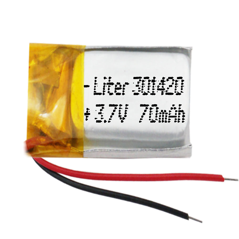 Batería 301420 LiPo 3.7V 70mAh 0.259Wh 1S 5C Liter Energy Battery para Electrónica Recargable teléfono portátil vídeo smartwatch Reloj GPS - No Apta para Radio Control 22x14x3mm (70mAh|301420)