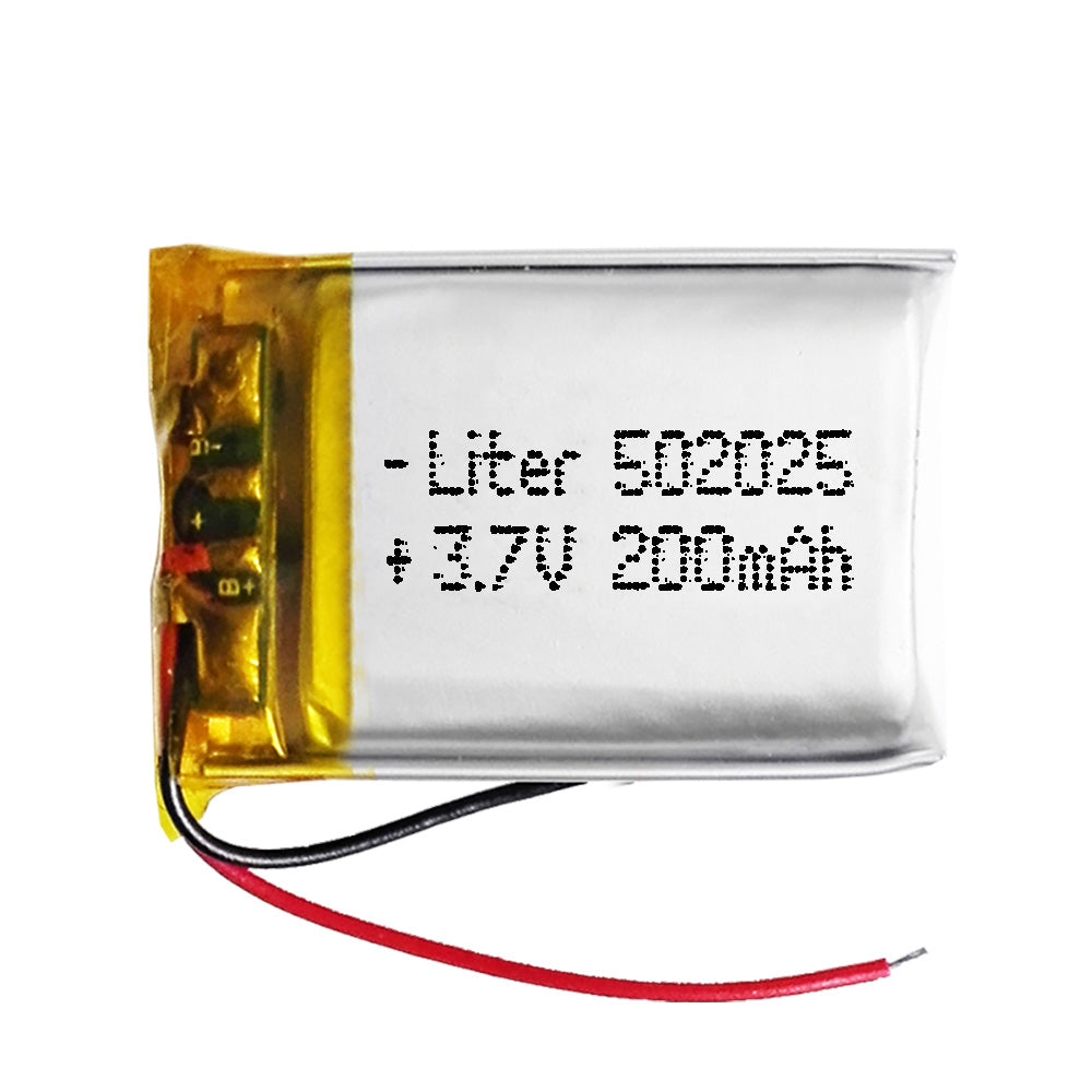 Batería 502025 LiPo 3.7V 200mAh 0.74Wh 1S 5C Liter Energy Battery para Electrónica Recargable teléfono portátil vídeo smartwatch Reloj GPS - No Apta para Radio Control 27x20x5mm (200mAh|502025)