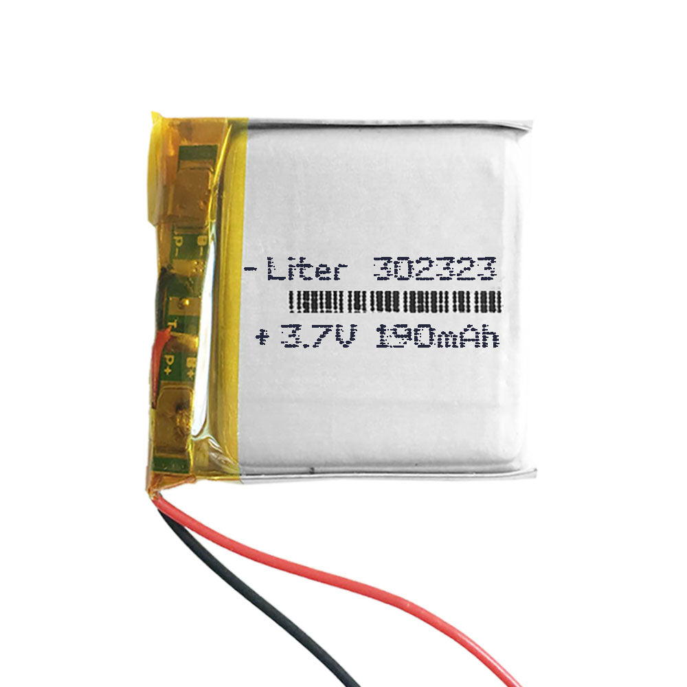 Batería 302323 LiPo 3.7V 190mAh 0.703Wh 1S 5C Liter Energy Battery para Electrónica Recargable teléfono portátil vídeo smartwatch Reloj GPS - No Apta para Radio Control 25x23x4mm (190mAh|302323)