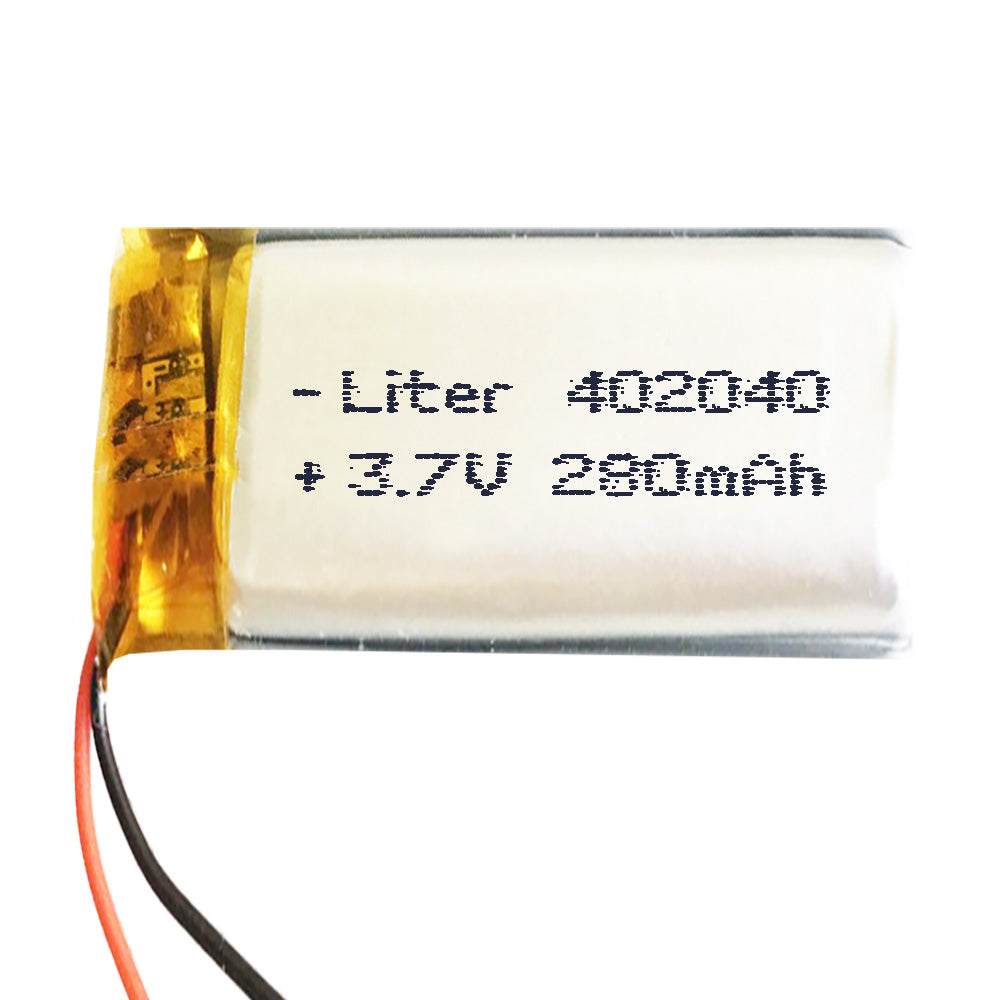 Batería 402040 LiPo 3.7V 280mAh 1.036Wh 1S 5C Liter Energy Battery para Electrónica Recargable teléfono portátil vídeo smartwatch Reloj GPS - No Apta para Radio Control 42x20x4mm (280mAh|402040)