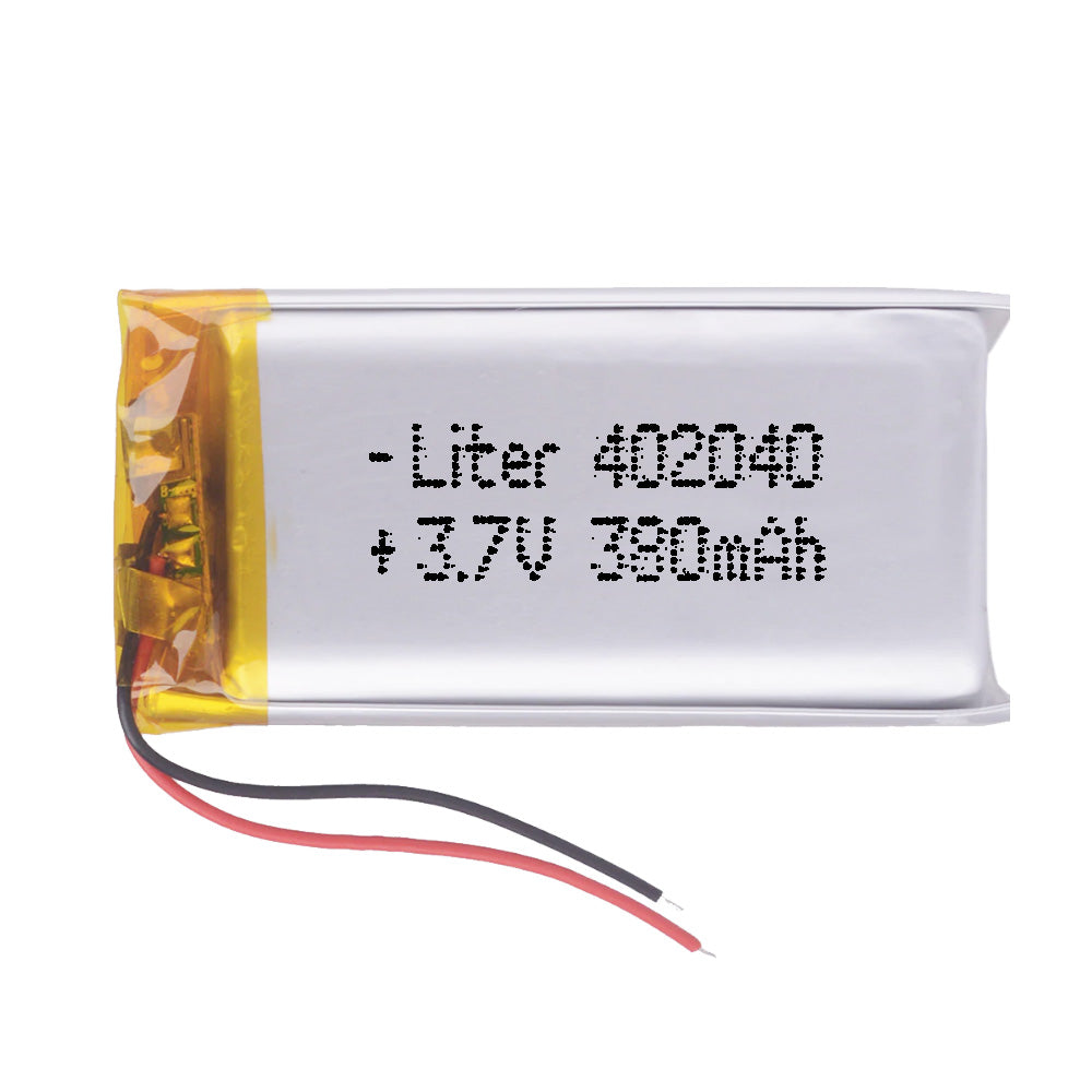 Batería 402040 LiPo 3.7V 380mAh 1.406Wh 1S 5C Liter Energy Battery para Electrónica Recargable teléfono portátil vídeo smartwatch Reloj GPS - No Apta para Radio Control 42x20x4mm (380mAh|402040)