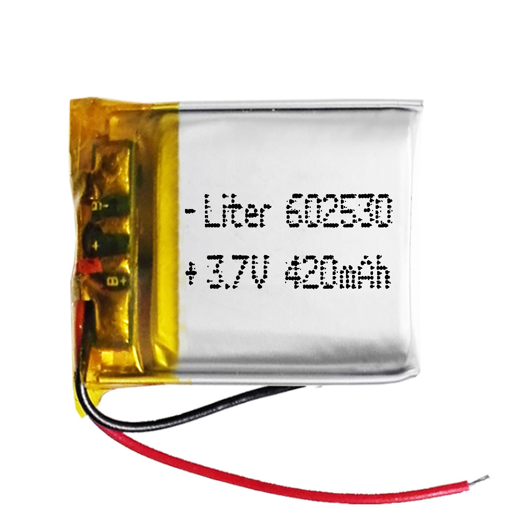 Batería 602530 LiPo 3.7V 420mAh 1.554Wh 1S 5C Liter Energy Battery para Electrónica Recargable teléfono portátil vídeo smartwatch Reloj GPS - No Apta para Radio Control 32x25x6mm (420mAh|602530)