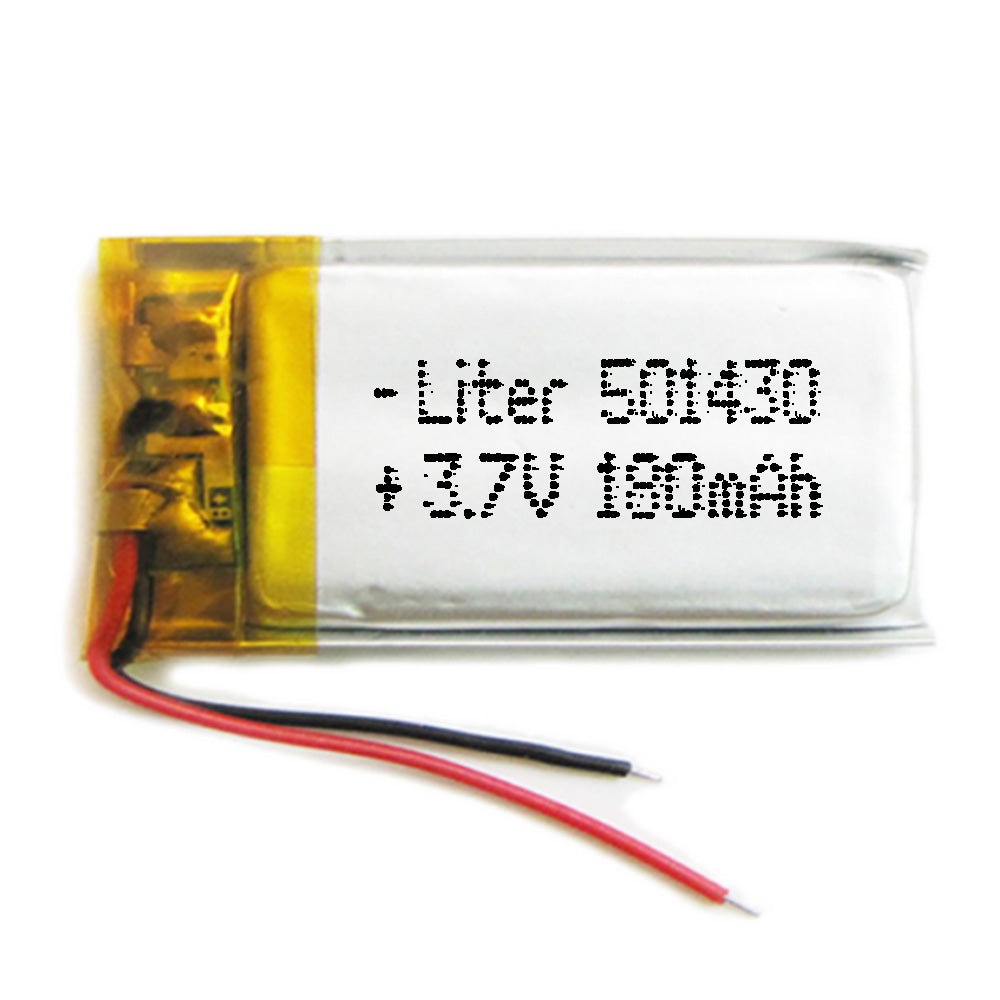 Batería 501430 LiPo 3.7V 180mAh 0.666Wh 1S 5C Liter Energy Battery para Electrónica Recargable teléfono portátil vídeo smartwatch Reloj GPS - No Apta para Radio Control 32x14x5mm (180mAh|501430)