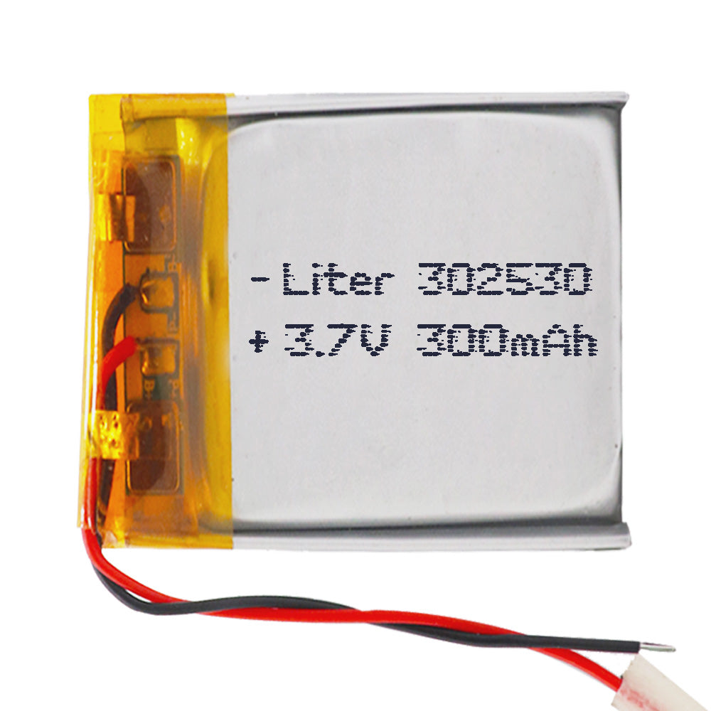 Batería 302530 LiPo 3.7V 300mAh 1.11Wh 1S 5C Liter Energy Battery para Electrónica Recargable teléfono portátil vídeo smartwatch Reloj GPS - No Apta para Radio Control 32x25x4mm (300mAh|302530)