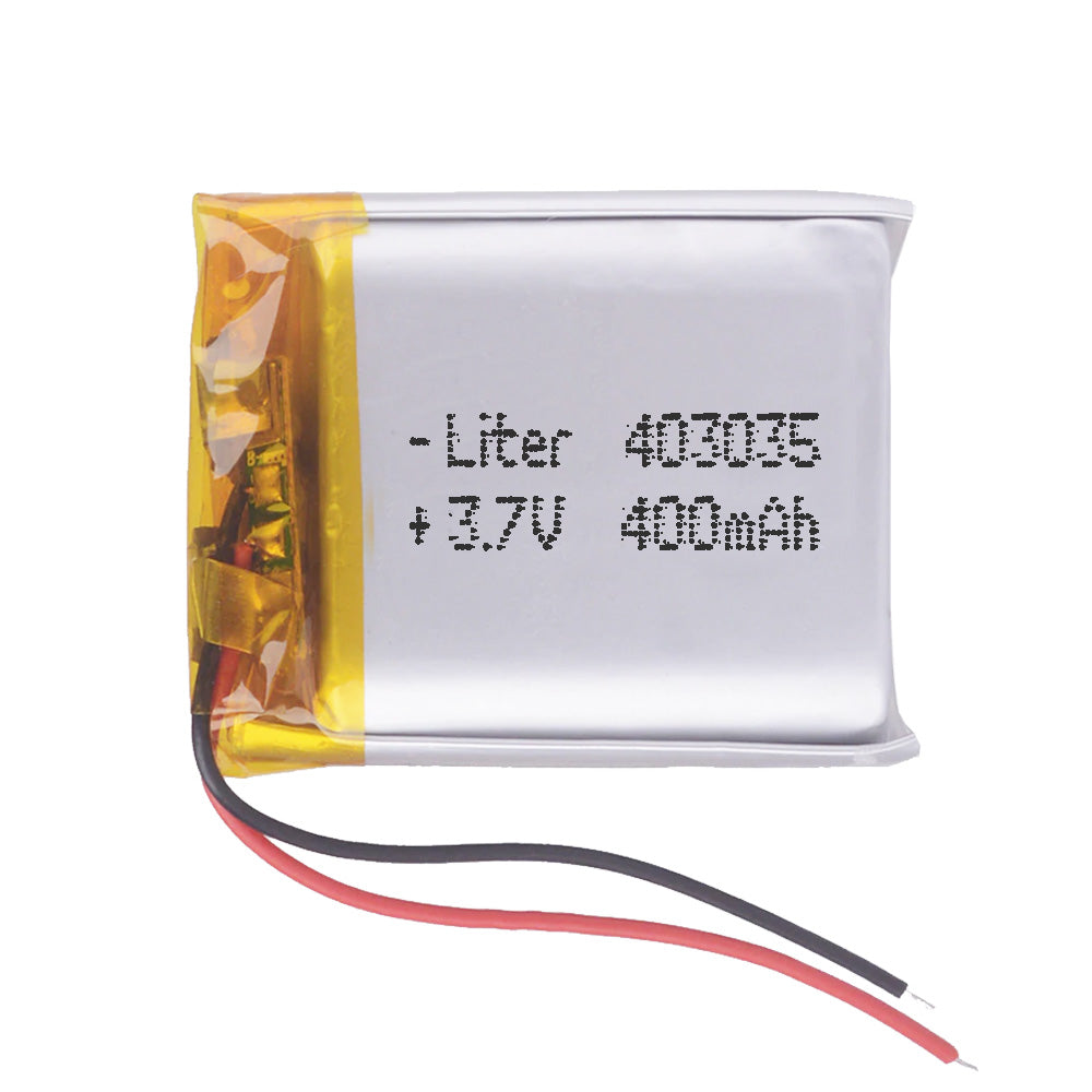 Batería 403035 LiPo 3.7V 400mAh 1.48Wh 1S 5C Liter Energy Battery para Electrónica Recargable teléfono portátil vídeo smartwatch Reloj GPS - No Apta para Radio Control 37x30x4mm (400mAh|403035)