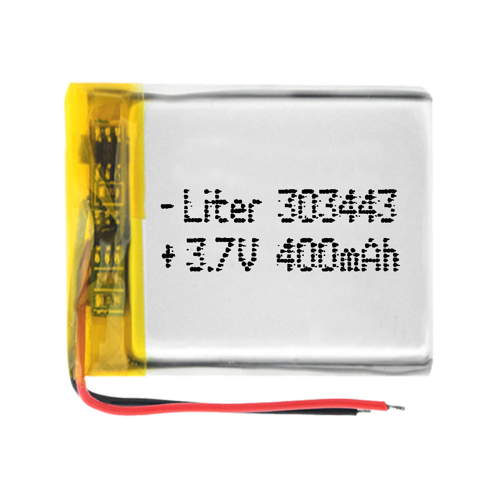 Batería 303443 LiPo 3.7V 400mAh 1.48Wh 1S 5C Liter Energy Battery para Electrónica Recargable teléfono portátil vídeo smartwatch Reloj GPS - No Apta para Radio Control 45x34x3mm (400mAh|303443)