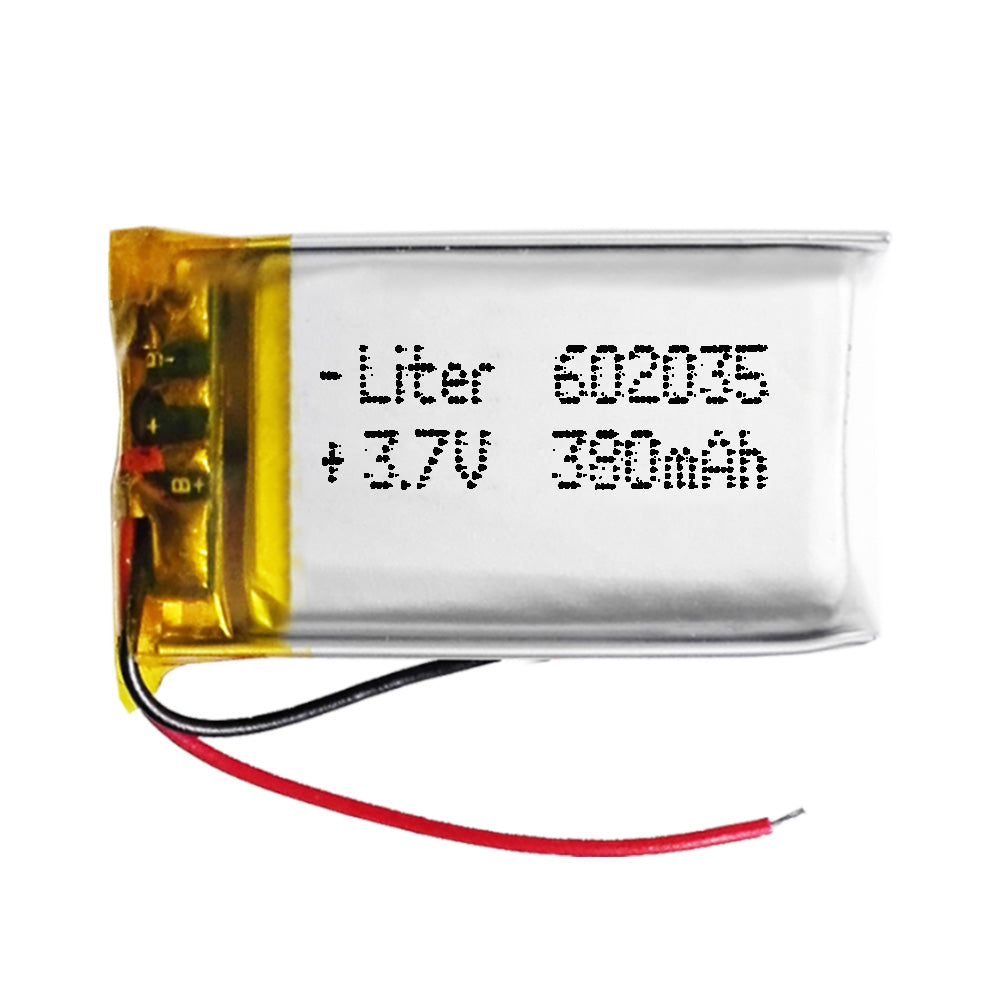 Batería 602035 LiPo 3.7V 380mAh 1.406Wh 1S 5C Liter Energy Battery para Electrónica Recargable teléfono portátil vídeo smartwatch Reloj GPS - No Apta para Radio Control 37x20x6mm (380mAh|602035)