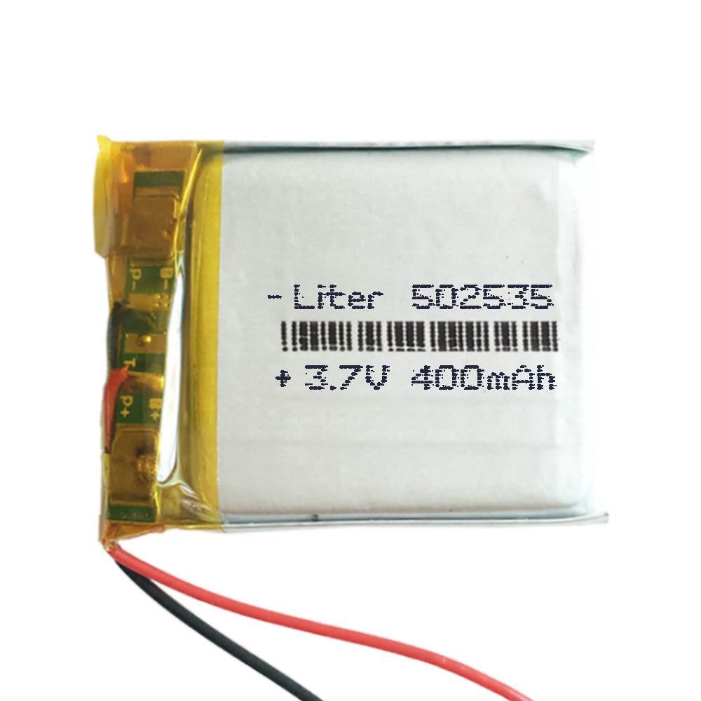 Batería 502535 LiPo 3.7V 400mAh 1.48Wh 1S 5C Liter Energy Battery para Electrónica Recargable teléfono portátil vídeo smartwatch Reloj GPS - No Apta para Radio Control 37x25x5mm (400mAh|502535)