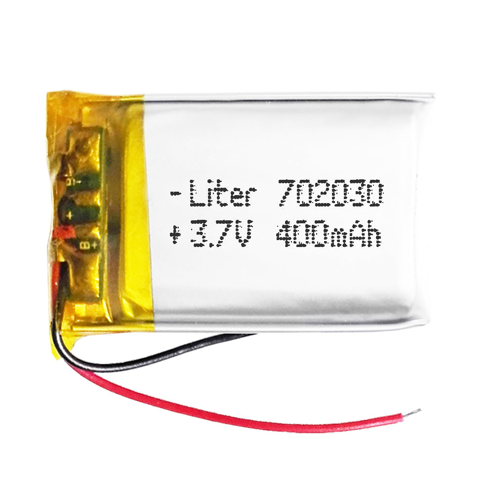 Batería 702030 LiPo 3.7V 400mAh 1.48Wh 1S 5C Liter Energy Battery para Electrónica Recargable teléfono portátil vídeo smartwatch Reloj GPS - No Apta para Radio Control 32x20x7mm (400mAh|702030)