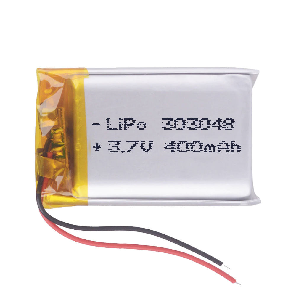 Batería 303048 LiPo 3.7V 400mAh 1.48Wh 1S 5C Liter Energy Battery para Electrónica Recargable teléfono portátil vídeo smartwatch Reloj GPS - No Apta para Radio Control 50x30x3mm (400mAh|303048)
