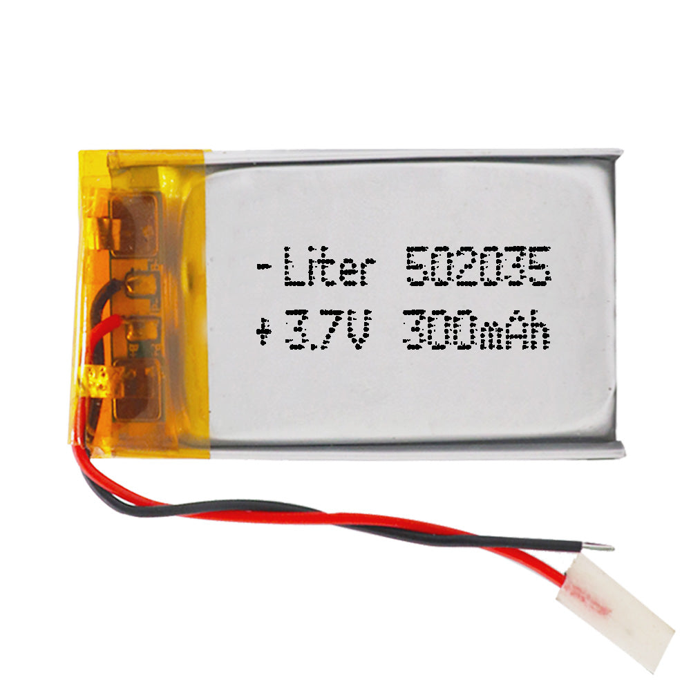 Batería 502035 LiPo 3.7V 300mAh 1.11Wh 1S 5C Liter Energy Battery para Electrónica Recargable teléfono portátil vídeo smartwatch Reloj GPS - No Apta para Radio Control 37x20x5mm (300mAh|502035)