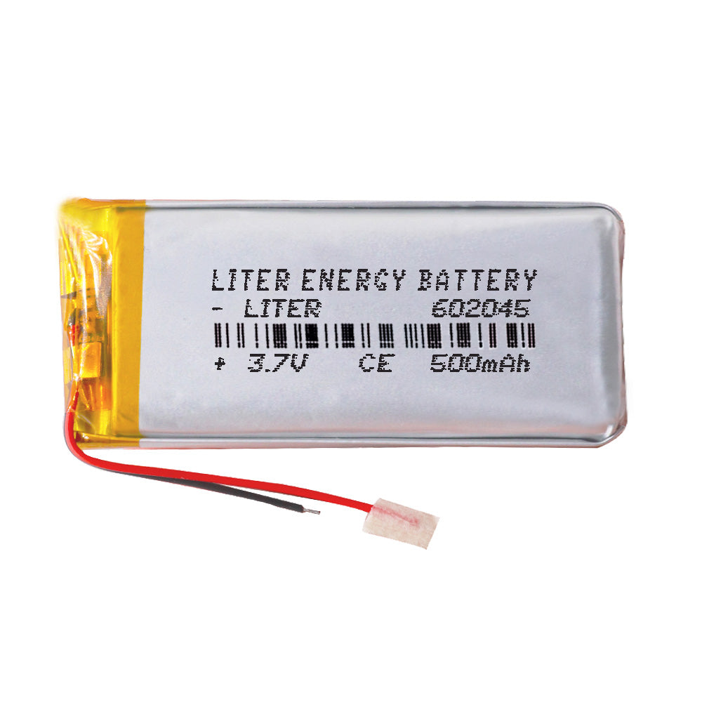 Batería 602045 LiPo 3.7V 500mAh 1.85Wh 1S 5C Liter Energy Battery para Electrónica Recargable teléfono portátil vídeo smartwatch reloj GPS - No apta para Radio Control 47x20x6mm (500mAh|602045)