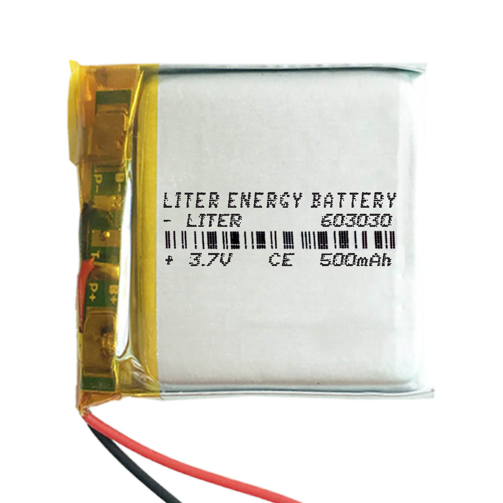 Batería 603030 LiPo 3.7V 500mAh 1.85Wh 1S 5C Liter Energy Battery para Electrónica Recargable teléfono portátil vídeo smartwatch reloj GPS - No apta para Radio Control 32x30x6mm (500mAh|603030)